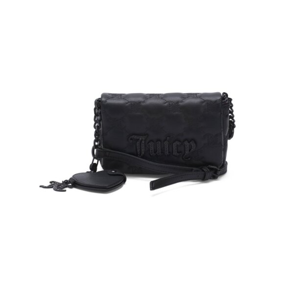 JUICY COUTURE Liquorice Quilted Flap And Magnetic Disc Shoulder Bag - Picture 1 of 2